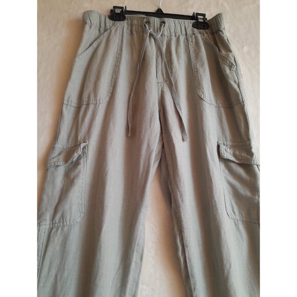 C & C California Size Medium 100% Linen Casual Beach Vacation Summer Pants - Picture 2 of 11